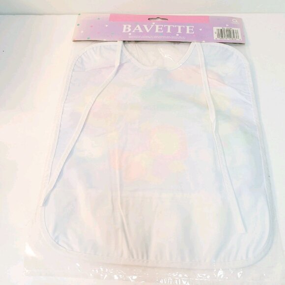 Vtg Bavette Amscan Multi Color Baby Ducks Rainbows Sun Clouds Umbrellas Bib - Picture 5 of 6